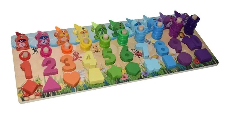 JUGUETE DIDACTICO DE MADERA MONTESSORI MATEMATICA PESCA - 5