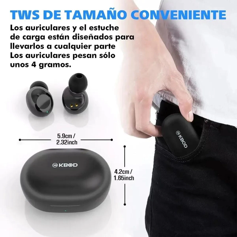 AUDIFONOS INALAMBRICOS BLUETOOTH 5.3 TWS CON CARGA TIPO C - 4