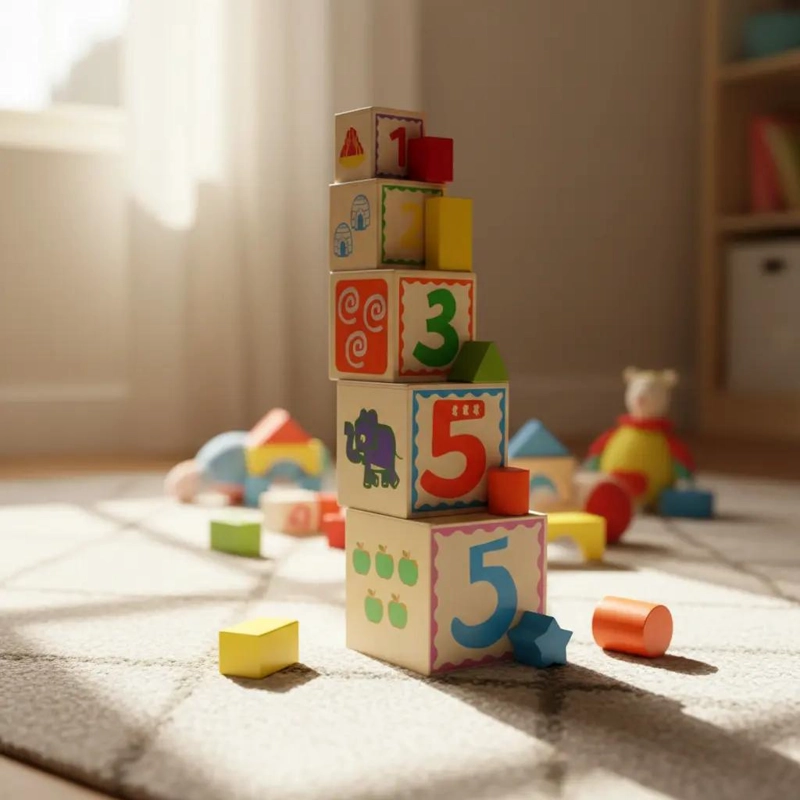TORRE DE CUBOS DE ENCAJE DE MADERA PACK 2 - 2