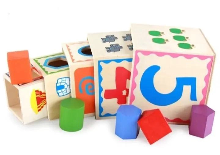 TORRE DE CUBOS DE ENCAJE DE MADERA PACK 2 - 4