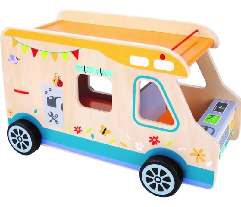 AUTO DE CAMPING DIDACTICO EN MADERA 13 PIEZAS - 3