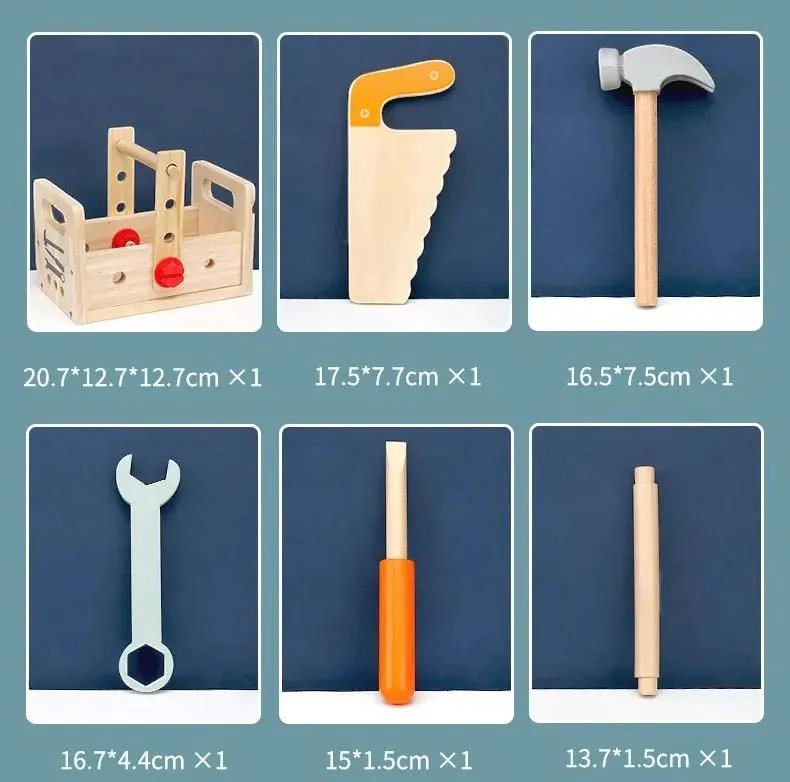 CAJA DE HERRAMIENTAS DE MADERA PARA NIÑOS - 5