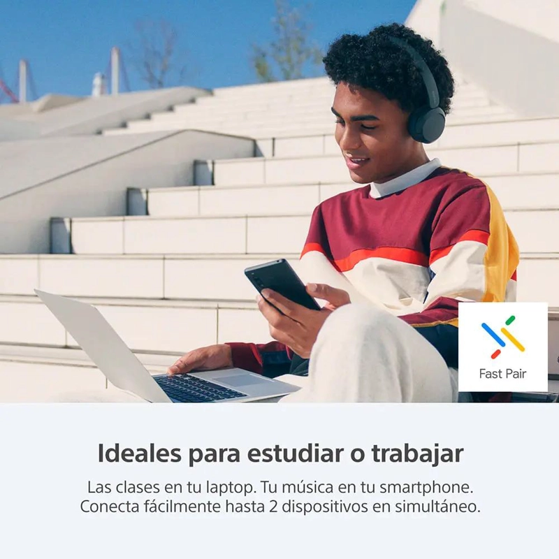 AUDIFONOS INALAMBRICOS NEGROS CON MICROFONO Y CONTROL - 5