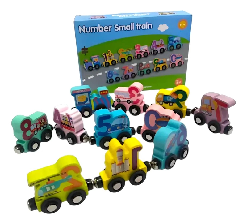 TREN DIDACTICO DE MADERA CON IMAN PARA NIÑOS - 2