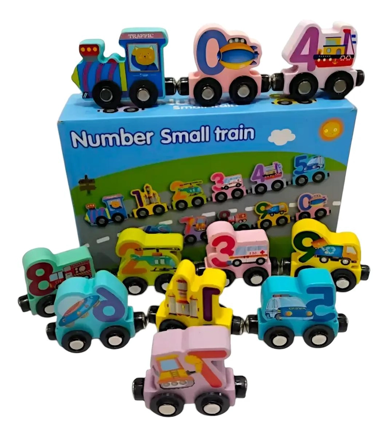 TREN DIDACTICO DE MADERA CON IMAN PARA NIÑOS - 4