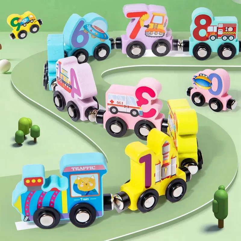 TREN DIDACTICO DE MADERA CON IMAN PARA NIÑOS - 5