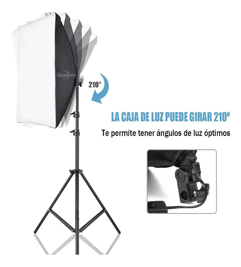 KIT DE ILUMINACION SOFTBOX PARA FOTOGRAFIA CON AMPOLLETA - 5