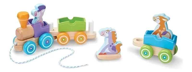 TREN DE ANIMALES DIDACTICO EN MADERA PARA ESTIMULACION - 3