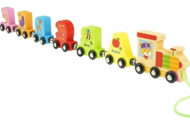 TREN DIDACTICO MAGNE TICO DE MADERA CON ALFABETO - 5