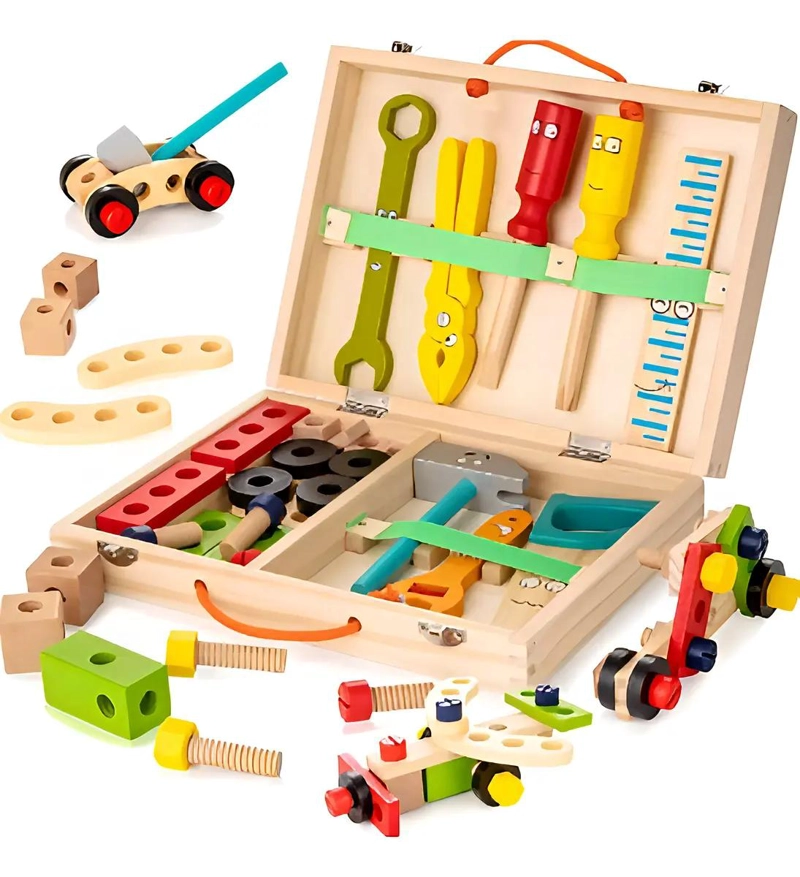 SET DE HERRAMIENTAS DE MADERA PARA NIÑOS 36 PIEZAS - 1