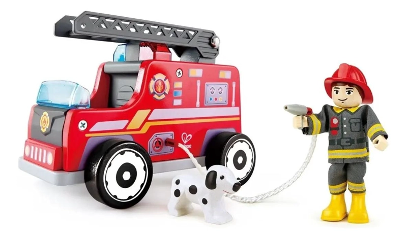 CAMION DE BOMBEROS DE MADERA PARA NIÑOS - 1