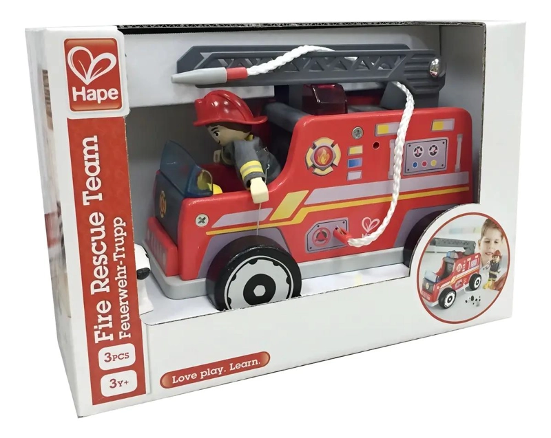 CAMION DE BOMBEROS DE MADERA PARA NIÑOS - 5
