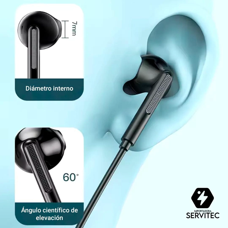 AUDIFONOS IN EAR CON CONECTOR TIPO C Y DISEÑO NEGRO - 5