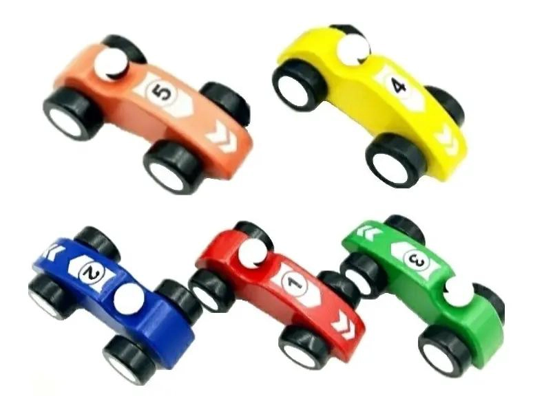 PACK 2 PISTAS DE AUTOS DE MADERA CON 5 AUTITOS - 5