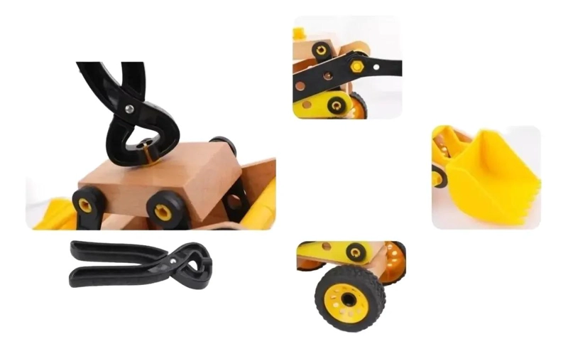 CAMION EXCAVADORA DE MADERA DIDACTICO PARA NIÑOS - 2