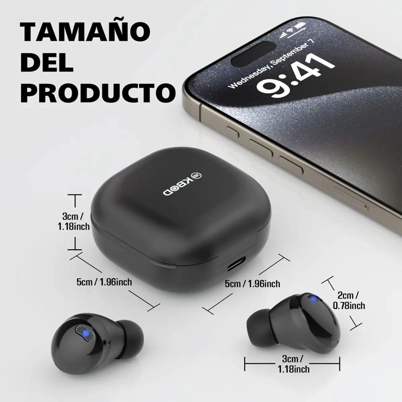 AUDIFONOS INALAMBRICOS BLUETOOTH 5.1 TWS CON CARGA TIPO C - 5