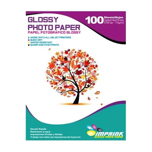 PACK PAPEL FOTOGRAFICO GLOSSY CARTA 115GR 300 HOJAS - 1