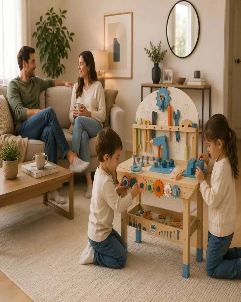 BANCO DE HERRAMIENTAS DE MADERA PARA NIÑOS - 3