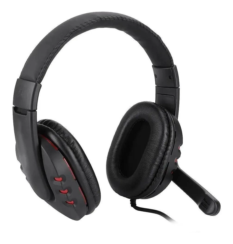 AUDIFONOS GAMER USB CON CONTROL DE VOLUMEN ROJO - 3