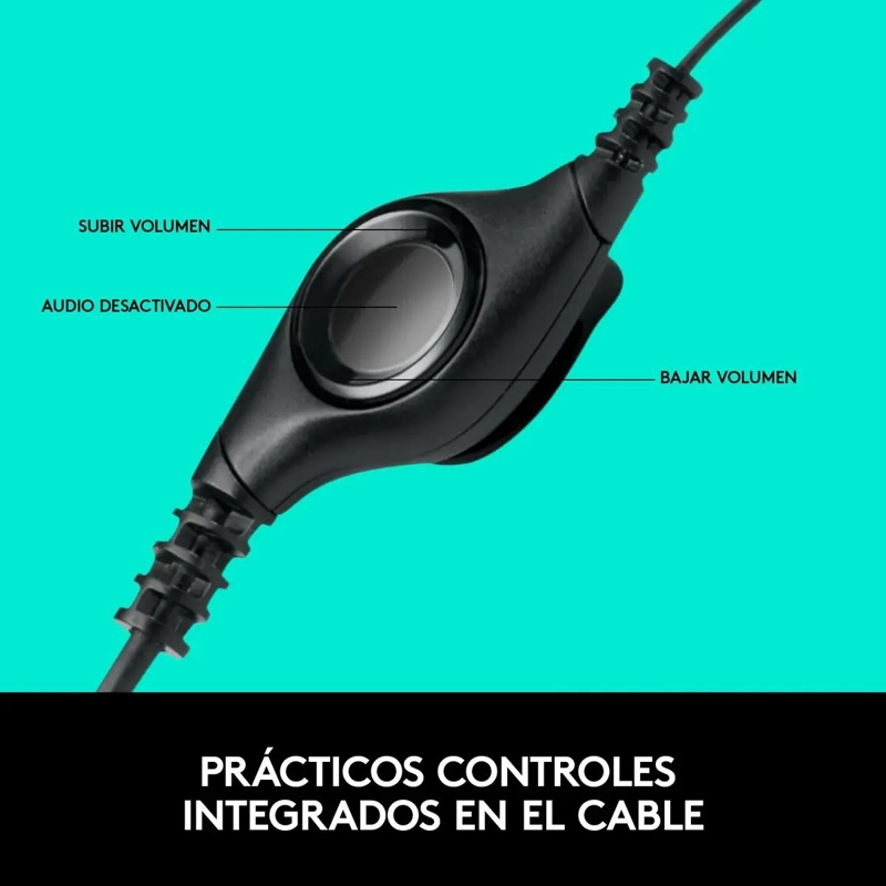 AUDIFONO CON MICROFONO USB COLOR NEGRO - 4