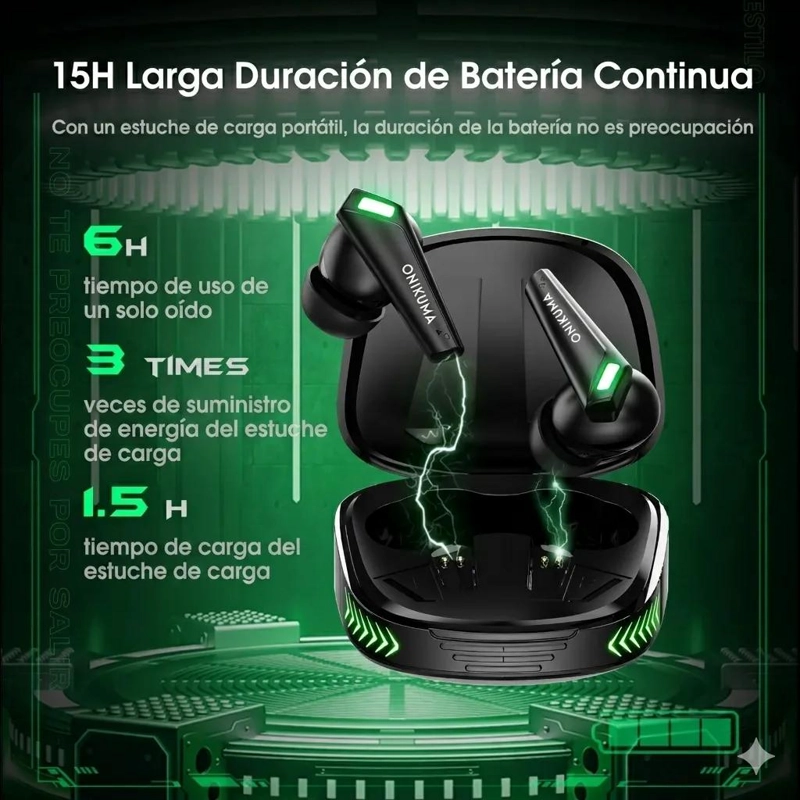 AUDIFONOS BLUETOOTH GAMER IN EAR INALAMBRICOS - 2