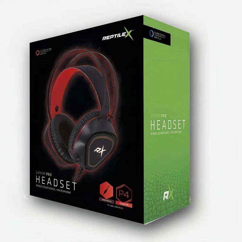 AUDIFONO GAMER CON MICROFONO REPTILE X RX0011R ROJO - 2