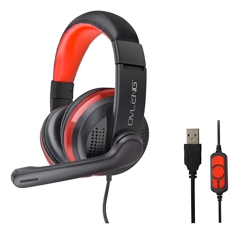 AUDIFONOS GAMER USB CON CONTROL DE VOLUMEN GT91 NEGRO - 3
