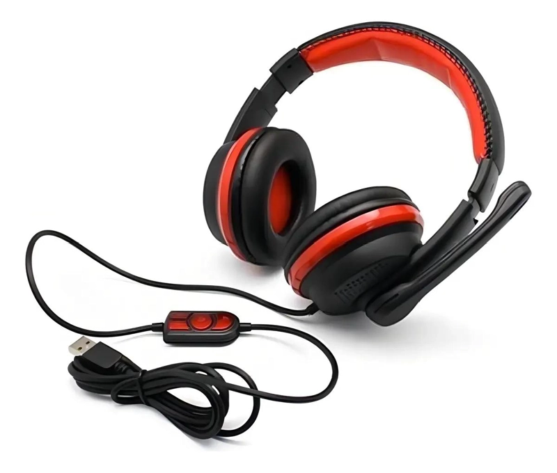 AUDIFONOS GAMER USB CON CONTROL DE VOLUMEN GT91 NEGRO - 4