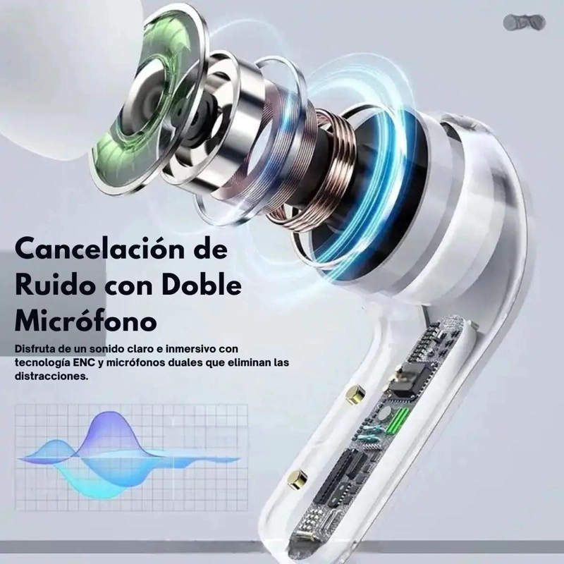 AUDIFONOS BLUETOOTH TWS CON CANCELACION DE RUIDO Y MICROF - 3