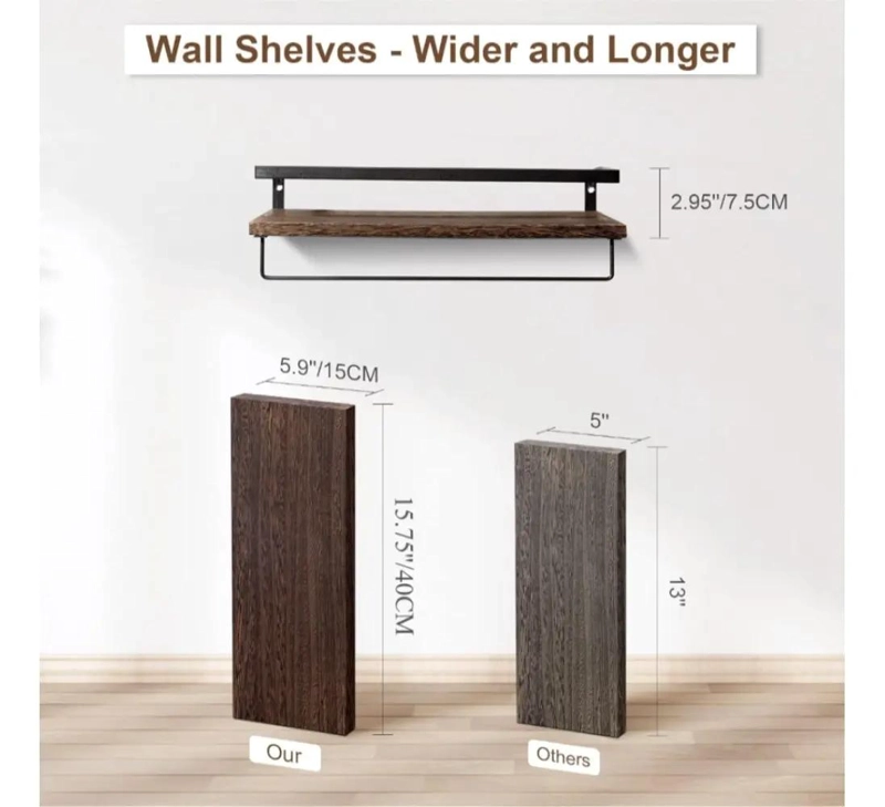 KIT DE 2 REPISAS FLOTANTES PARA PARED - 5