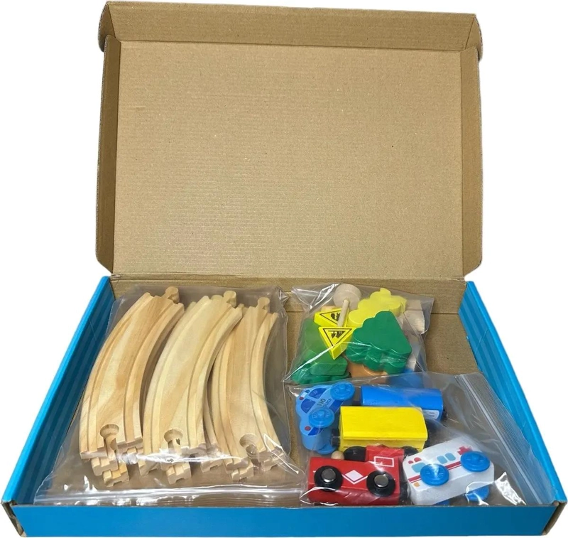 PISTA DE TREN INFANTIL DE MADERA PARA ARMAR - 4