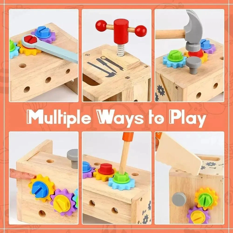 CAJA DE HERRAMIENTAS DE MADERA PARA NIÑOS - 4