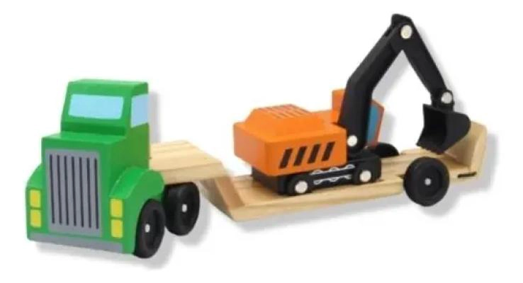 CAMION EXCAVADORA DE MADERA DIDACTICO PARA NIÑOS - 4