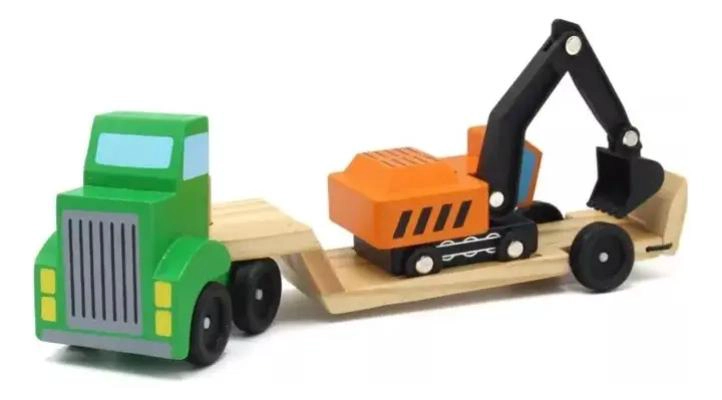 CAMION EXCAVADORA DE MADERA DIDACTICO PARA NIÑOS - 5