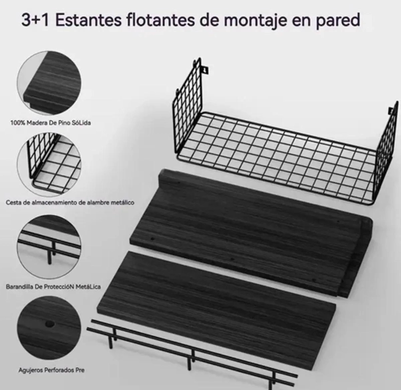 REPISAS FLOTANTES DE PARED MULTIUSOS ORGANIZADORAS - 4