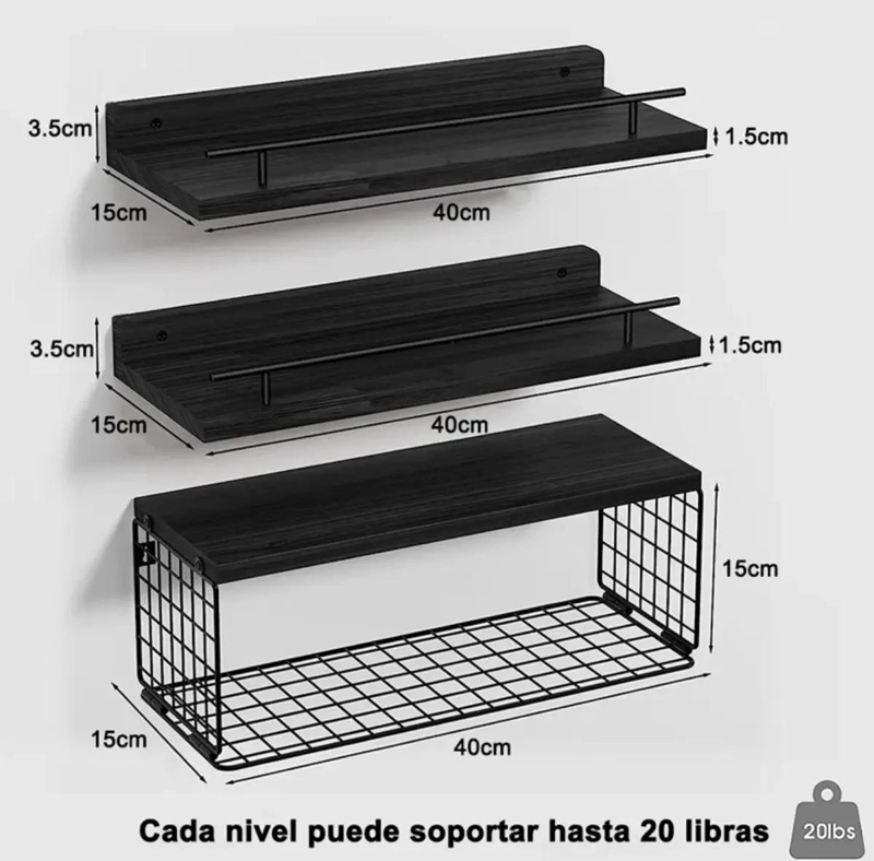 REPISAS FLOTANTES DE PARED MULTIUSOS ORGANIZADORAS - 5