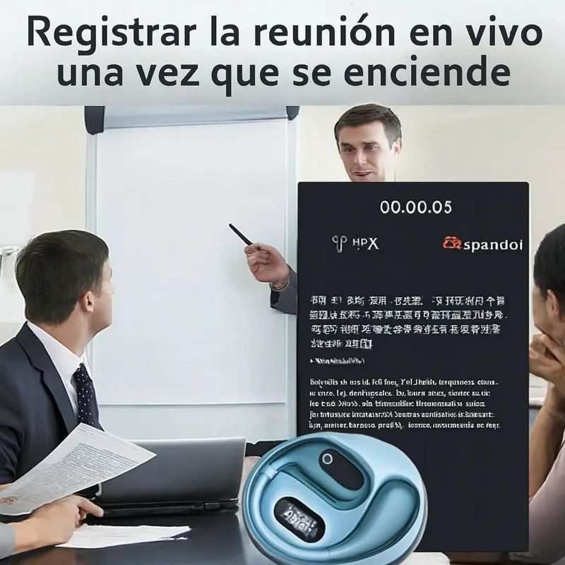 AURICULARES TRADUCTOR CON BATERIA ULTRALARGA NEGRO - 5