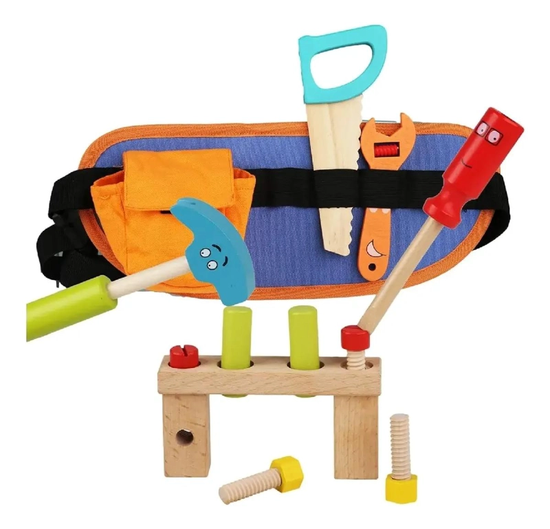 CINTURON DE HERRAMIENTAS DE MADERA PARA NIÑOS - 1