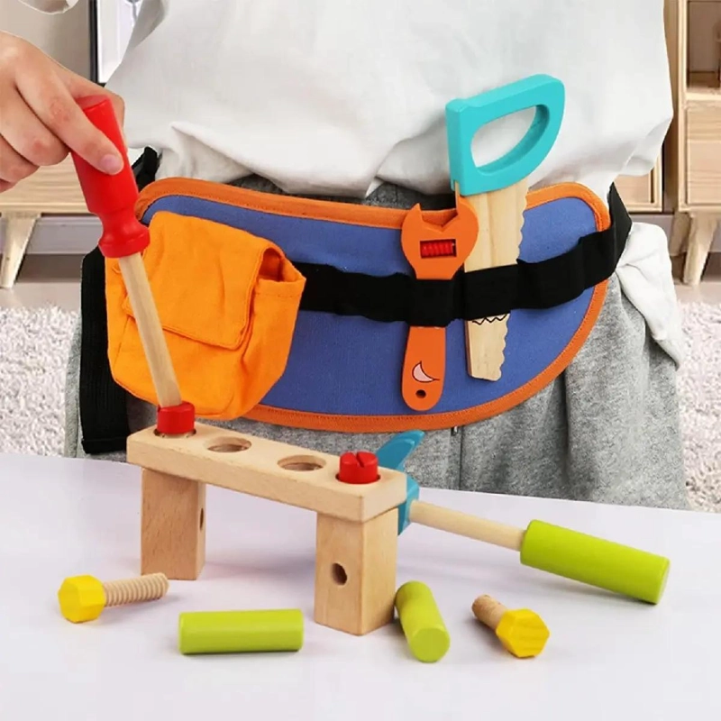CINTURON DE HERRAMIENTAS DE MADERA PARA NIÑOS - 2