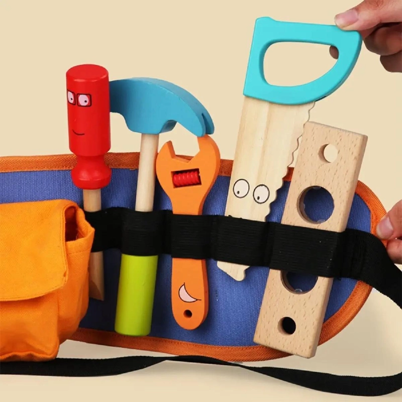CINTURON DE HERRAMIENTAS DE MADERA PARA NIÑOS - 3