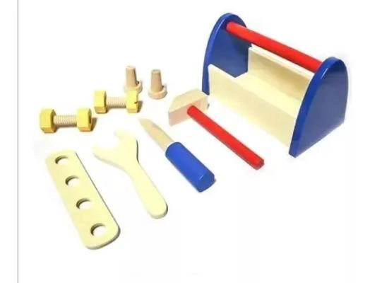 JUEGO DIDACTICO DE MADERA CAJA DE HERRAMIENTAS PARA NIÑOS - 1