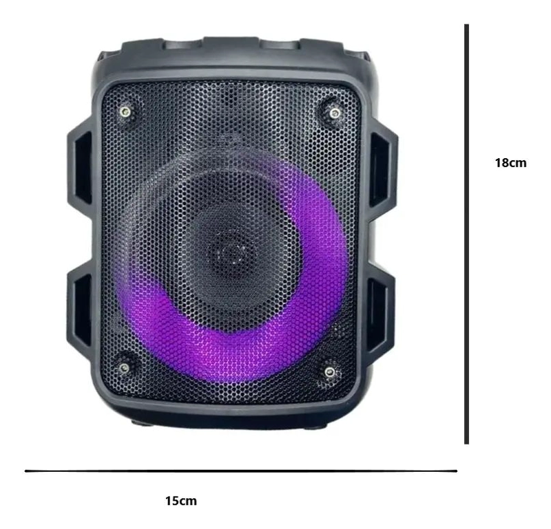 PARLANTE BLUETOOTH KARAOKE PORTATIL CON LUZ LED - 2