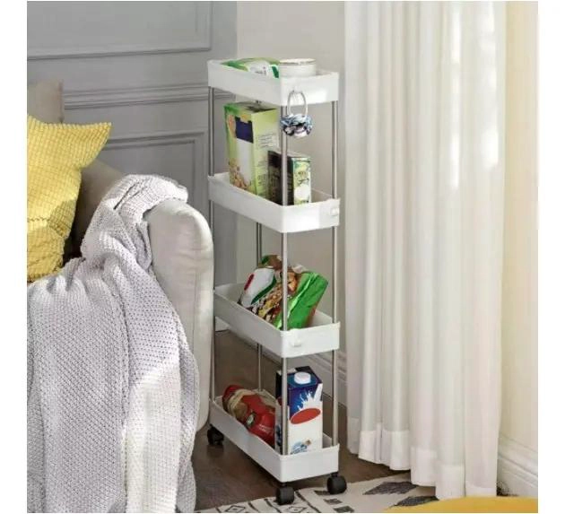 ORGANIZADOR PLASTICO MULTIUSOS CON RUEDAS Y 4 NIVELES - 4