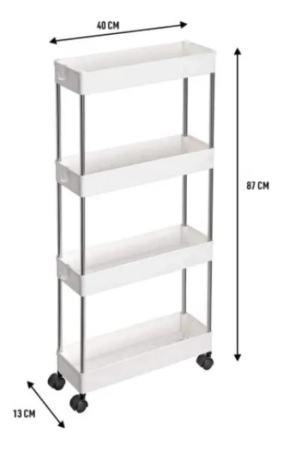 ORGANIZADOR PLASTICO MULTIUSOS CON RUEDAS Y 4 NIVELES - 5
