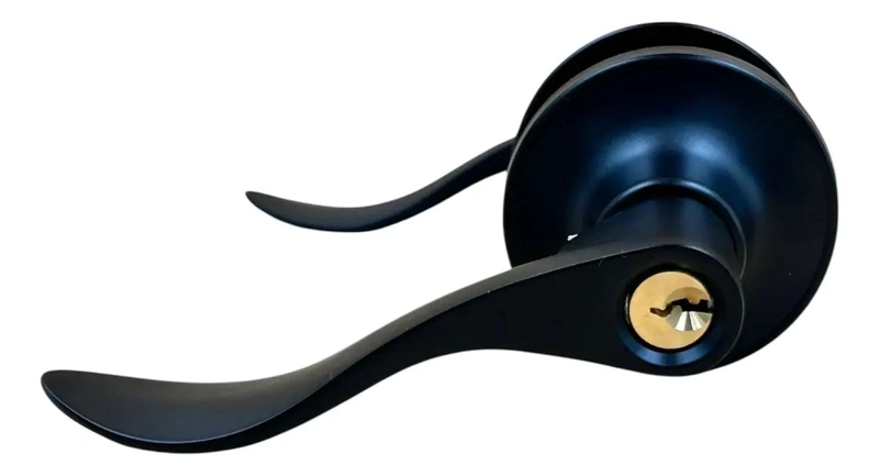 CERRADURA MANILLA NEGRA CILINDRICA PARA DORMITORIO - 2