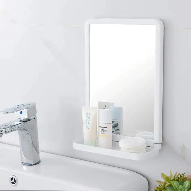 ESTANTE DE BAÑO CON ESPEJO Y VENTOSA PARA PARED - 2
