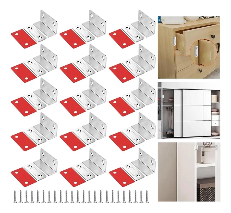 JUEGO 15 PIEZAS CERRADURAS CON IMAN PARA MUEBLES - 1