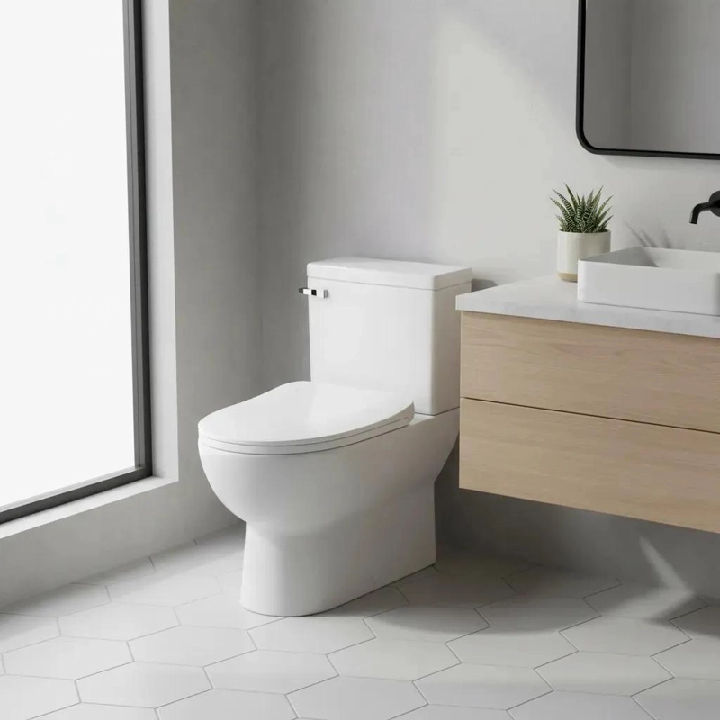 TAPA DE ASIENTO PARA BAÑO CON CIERRE SUAVE COLOR BLANCO - 3