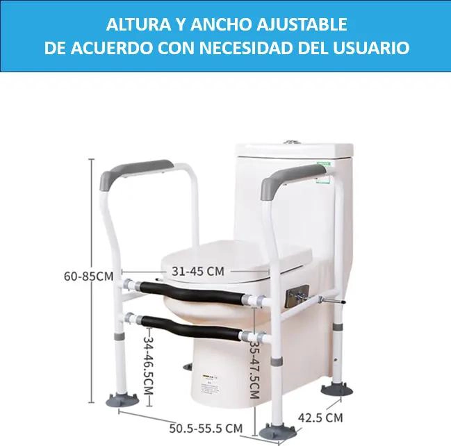 MARCO DE SEGURIDAD PARA INODORO GRIS ACERO CARBONO 55CM - 2