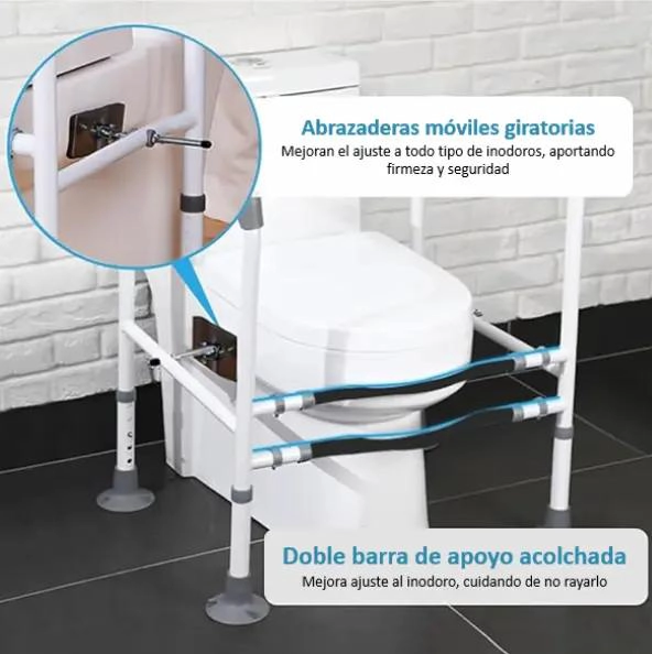 MARCO DE SEGURIDAD PARA INODORO GRIS ACERO CARBONO 55CM - 4